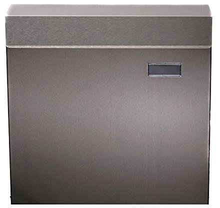 Cassetta con giornale del tubo in acciaio inox 36 cm di altezza in argento hpb933, posta a parete con materiale di fissaggio antiruggine