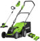 Greenworks 40V Tondeuse à Gazon Largeur de Coupe de 35 cm Avec 2x 2Ah Batteries et Un Chargeur G40LM35K2X Bonus 40V Coupe Bordure Sans Fil Outil Uniquement G40LT