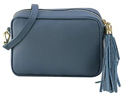 SH Leder Echtleder Umhängetasche mittel kleine Tasche Abendtasche Clutch Crossbody Bag Messenger Handtasche mit Reißverschluss 21x15cm Chiara G209