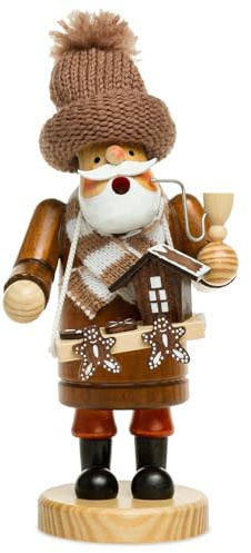 SIKORA RM-A Räuchermännchen aus Holz 3 Größen Verschiedene Motive, Farbe/Modell:A32 braun - Lebkuchenhändler, Höhe in cm:Höhe ca. 19.5 cm