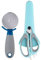 BERGNER Q3476 Set 2 Utensilios (Cortador Pizza + Tijeras) en Acero Inoxidable colección Nordica, Azul