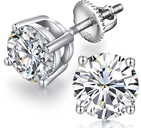Pendientes Hombre,Pendientes Hombres Plata,Pendiente Diamante Hombre，Pendiente Circonita Plata De Ley Para Hombres Mujeres