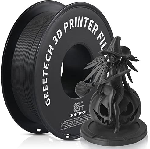 GEEETECH Matte PLA Filament, 3D-Drucker PLA Filament 1 kg Spule, Genauigkeit +/- 0,03 mm, Schwarz