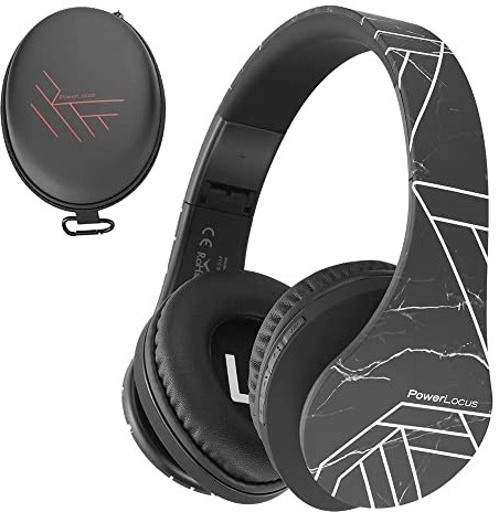PowerLocus Bluetooth Headphones Over Ear, Wireless Headphones with Microphone, Foldable Headphone, Soft Memory Foam Earmuffs & Lightweight, Micro SD/TF, FM Radio for iPhone/Android/Tablet/PC/TV