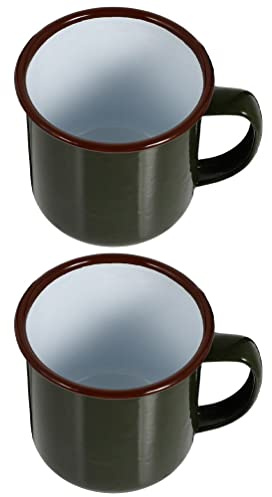TOYANDONA 2 Stücke Retro Emaille Tasse Emaille Teetasse Kaffeebecher Milchbecher Retro Kaffeetasse Milchtasse Eisen Trinktasse Wassertasse Party Tasse für Outdoor Zuhause Camping Grün