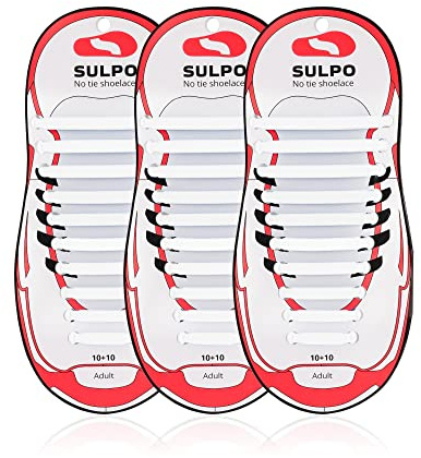 SULPO 3 Pares Cordones Sin Atar - Elásticos de Silicona - Juego Sin Lazos - de Goma para Zapatos de Mujer, Hombre y Niños