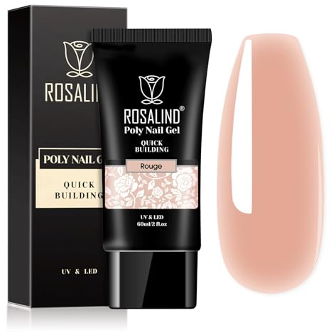 ROSALIND Poly Nagelgel Warmtoniges Aprikosen-Nude UV Verlängerungsgel 60ML | Acrylgel für Nägel, UV/LED Gel Verlängerungskleber für Maniküre Reparatur Nagelverlängerung Professionelle Nagelkunst