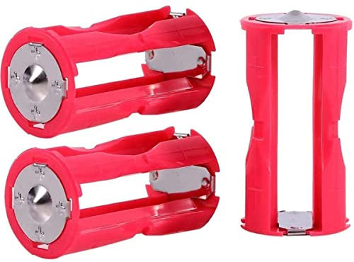 Lagogia Lot de 3 supports d'adaptateur de batterie cylindrique AAA pour conversion de piles C Rose