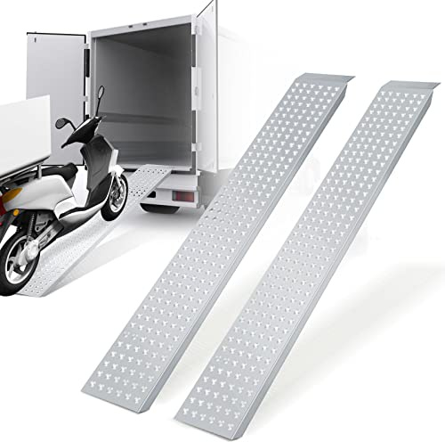 Daromigo Auffahrrampe 2 Stück, Verladerampe verzinkter Stahl, rutschfest Verladeschiene, Anhängerrampe, Auto Laderampe für Motorrad,Anhänger, 160 x 23,5 x 4cm, 200 kg pro Stück, Max 400 kg