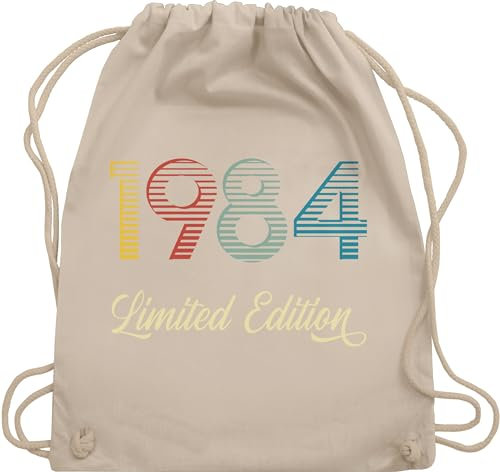 Turnbeutel Rucksack - 40. Geburtstag - Limited Edition 1985 Vierzigster - Unisize - Naturweiß - geschenke für frauen ab 40 geschenkideen+für+frauen+ab+40 40er 1983 stoffrucksack frau geschenk