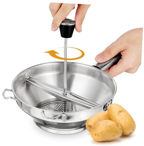 Operitacx 1pieza Prensador De Patatas Manual De Acero Inoxidable Utensilio De Cocina para Hacer Puré De Verduras y Frutas Herramienta De Presión De Alimentos Fácil De Limpiar y Usar Casa