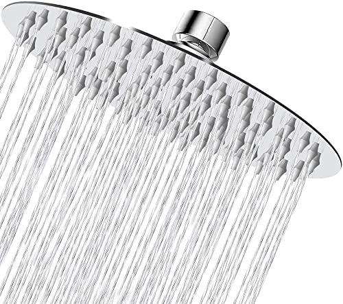 VIGIME Regenduschkopf, 30,5 cm, runder Hochdruck-Duschkopf, ultradünner Edelstahl 304, Regenduschkopf mit Silikondüse, Chrom