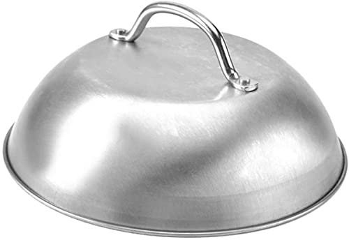 NOVSKI Serving Bell Stainless Steel Cheese Bell Serving Bell Burger Hood Cake Bell Fly Hood Plate Bell with Handle for Pizza Steak Cheese Grill Accessories