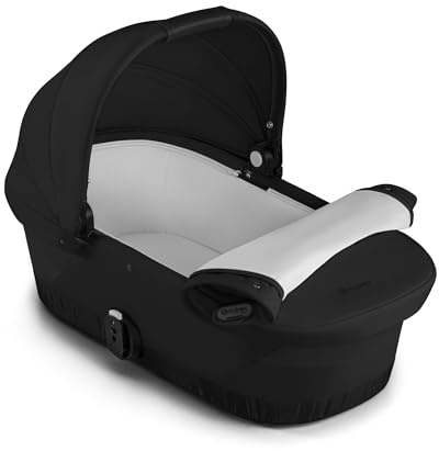 CYBEX Gold GAZELLE S Cot Kinderwagenaufsatz, Moon Black | Ab Geburt bis ca. 6 Monate, max. 9 kg, für Gazelle S und e-Gazelle S, integrierter Tragegriff, XXL-Sonnenverdeck mit UPF50+