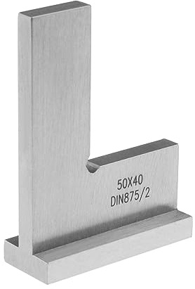 eMagTech DIN875/2 Präzisions Maschinisten Quadratlineal Kohlenstoffstahl Winkellineal Ingenieur Quadrat 90 Grad Rechtswinkellineal Zubehör für Maschinisten Ingenieur 50 X 40mm