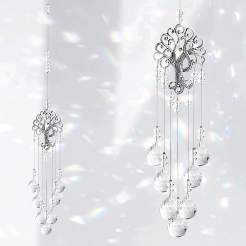 ARONRAVE Sonnenfänger Kristall Windspiel, Kristalle zum aufhängen Kristalle Als Dekoration Bunte Kristall Regenbogen Kronleuchter Krisstall Prisma Anhänger Fensterdeko ​Ornament kristalkugel Hängend