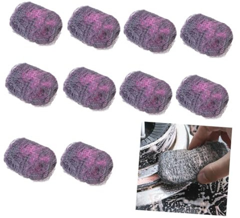 Gatuida 10-pack Stainless Steel Scouring Pads Heavy-duty Scrubbers for Kitchen and Bathroom Cleaning Sturdy Utensil Cleaning Sponges