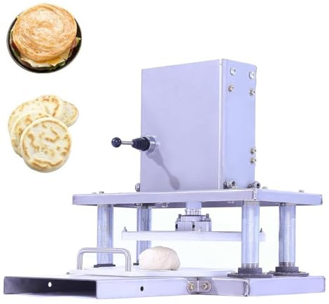 HLGKBY Electric Tortilla Press Stainless Steel Pizza Dough Press Machine, Max 8.66 Commercial Dough Pressing Tool, 661 lbs Pressure Suitable for Pizza, Tortillas, Pastry