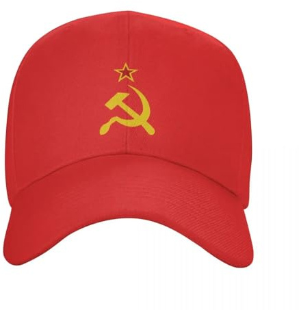 GONMFKM personalità Cappello Regolabile per papà papà - Berretto da Baseball con Bandiera Sovietica Russa per Donna Uomo Cappello Traspirante con Falce E Martello Cappello Patriottico Performance Ca