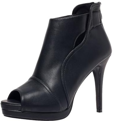 Bplangat Open Toe Booties for Women Black High Stiletto Heels Open Toe Sexy Ankle Boot Fashion Heeled Sandals with Back Zipper, Size 11