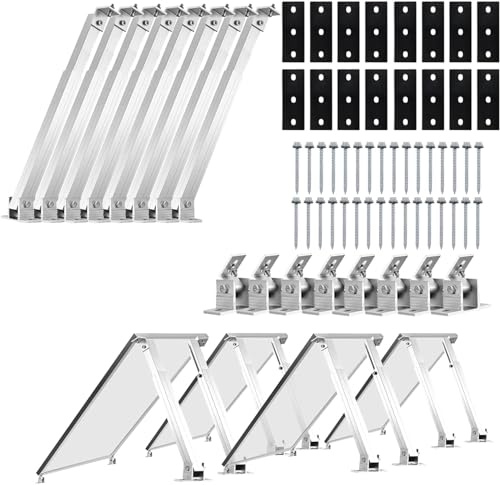 Solarmodul Halterung für Flachdach & Balkon, Verstellbare 15-30° Solarpanel Befestigungsset, Balkonkraftwerk Photovoltaik-Modulen (4 Paar)