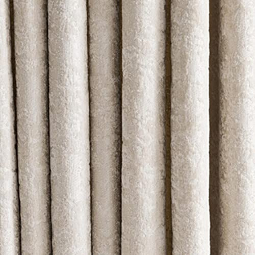 Chenille Full Blackout Acoustic and Thermal Insulation Curtains for Living Room Bedroom White Cold-Proof Thickened Window Screen-White Curtain,W500cmxH250cm 1PC,Grommet Top(Rings)
