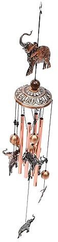 SEWOART Windspiel Elefant Deko Aus Vintage Windchime Für Garten Balkon Und Terrasse Hängende Deko Mit Röhren Und Elefantenmotiv Robust Und Langlebig