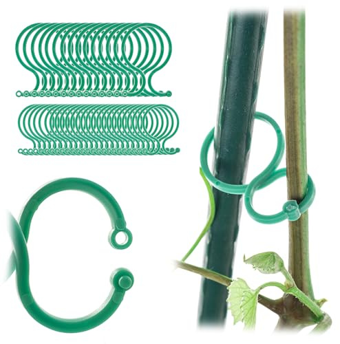 KADAX Clips pour plantes grimpantes et tuteurs - Accessoires pour soutenir les tomates dans le jardin et la serre (Omega)