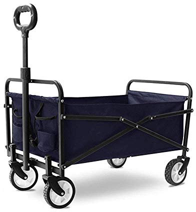 Klappbarer Wagen, Gartenwagen, Tragkraft 60 kg, tragbar mit 4 Rädern, für den Transport von Gartengeräten, Haustieren, Reisen, Camping, Konzerten, Stränden