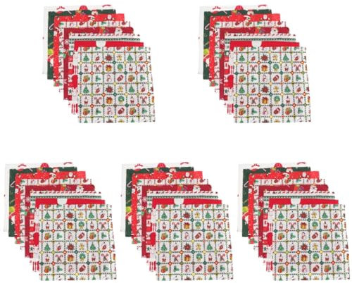 NUOBESTY 40 STK Patchwork-Kopf Baumwollfabrik Weihnachtsquiltquadrate Weihnachtsstoffbündel Weihnachtsquiltstoff Quilten Bastelstoff Nähstoff aus Baumwolle weihnachtlicher Bastelstoff