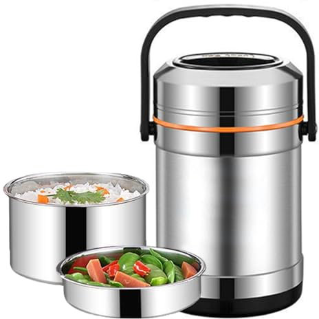 HNBYLMM Frasco Térmico Comida, Termo para Alimentos de Acero Inoxidable Aislado al Vacío Frasco, Fiambrera Térmica, Recipiente para Comida Caliente para Adultos Niños,2.5L
