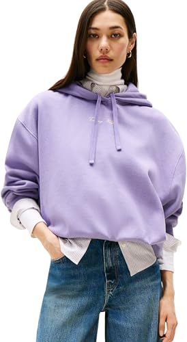 Tommy Hilfiger Donna Felpa Classic Script Fleece con Cappuccio