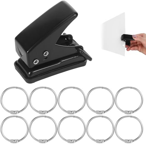 Taschenlocher, Locher Klein Locher für Ordner, Flight Locher für Büro, Weiß, Schule und DIY Projekte, Mini Locher für Fotoalben, Souvenirs und Lesezeichen, Taschenlocher Schule (Schwarz)