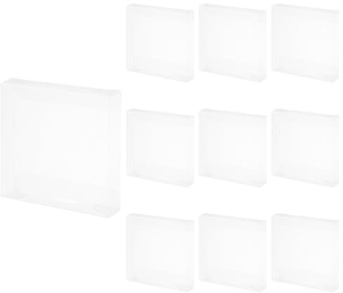 QUARKZMAN 10 Stück Transparente Geschenkbox, 92x20x92mm Kunststoff Geschenkverpackung für Süßigkeiten, Kekse,Schmuck Speicher, Hochzeit, Valentinstag, Party, Verpackung