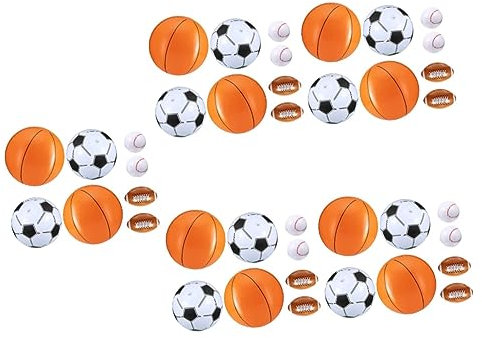 Toyvian 40pezzi Palloni Gonfiabili Per Sportivi e Piscina Palloni Basket Baseball e Rugby Per e Attività All
