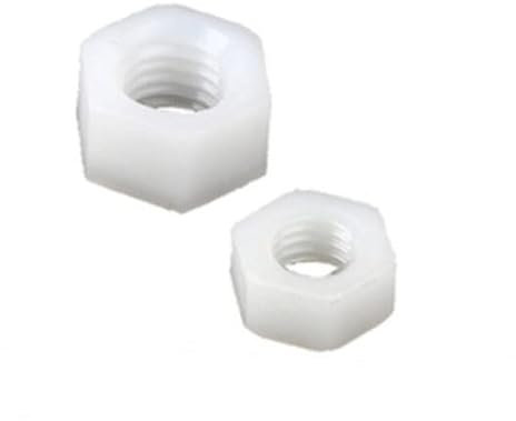 Vibrationssichere Kunststoffbefestigungen 20/50 STÜCKE M2 M2.5 M3 M4 M5 M6 M8 M10 M12 Weiß/Schwarz Nylon Kunststoff Sechskantmutter(White Colour,M8 50pcs)