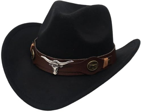 Cndiyald Cowboyhut, Cowboyhut mit breiter Krempe für Damen, Cowgirlhut für draußen, für Herren