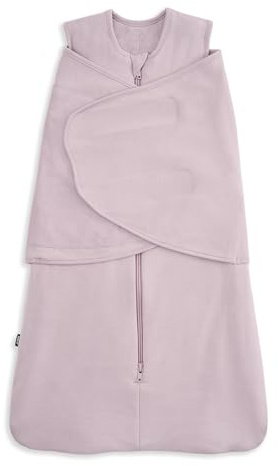 Halo Sleepsack Superweicher Pucksack, kuschelige Bambus-Viskose, 3-Fach Verstellbarer Wickeltuch, 2-Wege-Reißverschluss, 2 Tog, Mauve, Neugeborene (1 Stück)