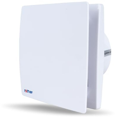 ROTHER White Bathroom Extractor Fan 4 Inch IP44 Silent Wall Ceiling Mounted Timer Flat Panel Air Vent Cover Kitchen Room Powerful Ventilation 31dB 100mm Copper Motor