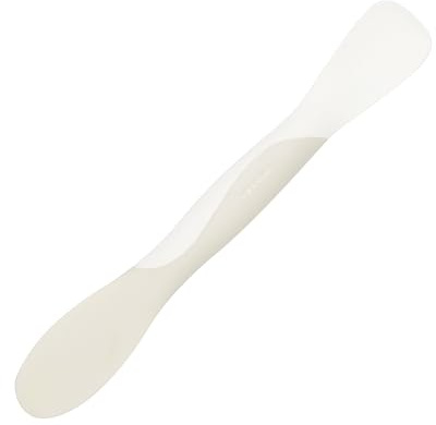 Tovolo Mini Scoop and Spread Tool for Kitchen Meal Prep Small Sandwich Spreader Spatula for Peanut Butter Jelly, Silicone BPA Free Dishwasher Safe Scooper Spreader, Cotton White and Ivory