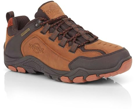 Northwest Territory Corbett - Zapatos impermeables duraderos y ligeros para todo tipo de clima, zapatos deportivos y al aire libre para hombre para senderismo y senderismo, Brown, 47 EU