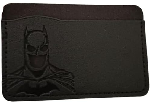 KRJGOERG Portafoglio sottile in pelle a forma di pipistrello, porta carte di credito con maschera da supereroe, custodia per denaro, regalo per papà, figlio e marito