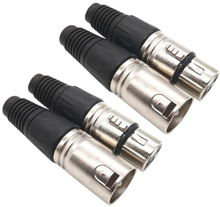 GARIOUANS 4 pezzi Connettori Xlr Pin Maschio e Femmina per Microfono Shell Abs Antirumore Ricambio Professionale per Apparecchi Audio