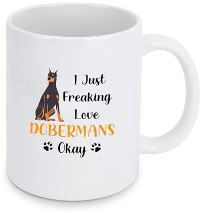 Doberman Gifts Ceramic Mug Dogs Graduation Gifts for Daddy Grandad Son Uncle Boyfriend Dog Dad Gift for Xmas Birthday Secret Santa Valentines Easter Retirement Father's Day Dog Walker Lover Owner Gift