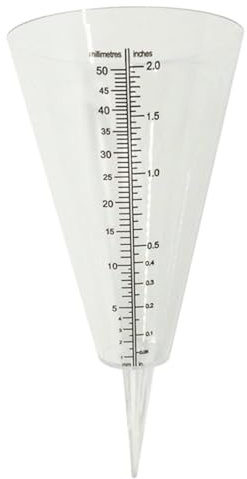 AKOOSY Pluviomètre Conique en Plastique Transparent pour Jardin avec Échelle Graduée, Tube Doseur Insérable au Sol, Outil de Mesure Précis des Précipitations Extérieur