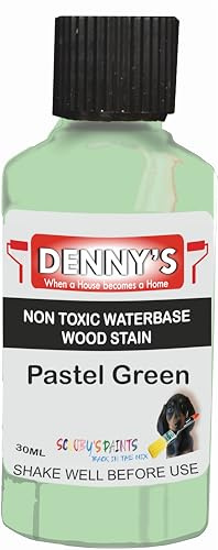 Wood Stain Water Based | 12 Colours | Interior Furniture Stain | Light & Dark Stains | Eco-Friendly & Non-Toxic Wood Dye Paint | Easy Application | Quick Dry & Low Odour (Pastel Green 30ml Tester)