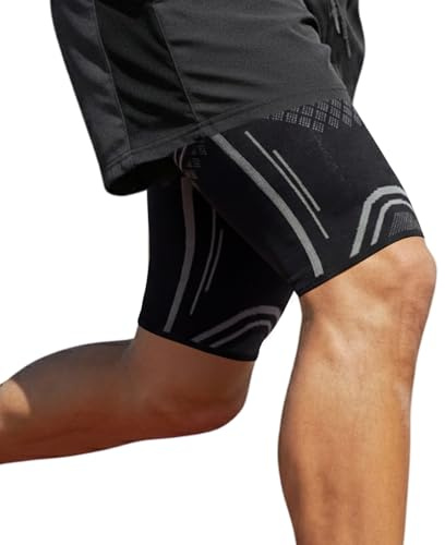 NuCamper 2 Pack Manchon de Compression Cuisse pour Femmes et Hommes, Antidérapant Respirant Bandage avec Ischio-Jambiers Douleur Quadriceps Tensions Musculaires Maintien Musculaire Nerf Sciatique