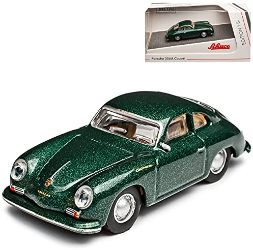 Porsche 356A Coupe Grün Metallic 1955-1959 H0 1/87 Schuco Modell Auto mit individiuellem Wunschkennzeichen