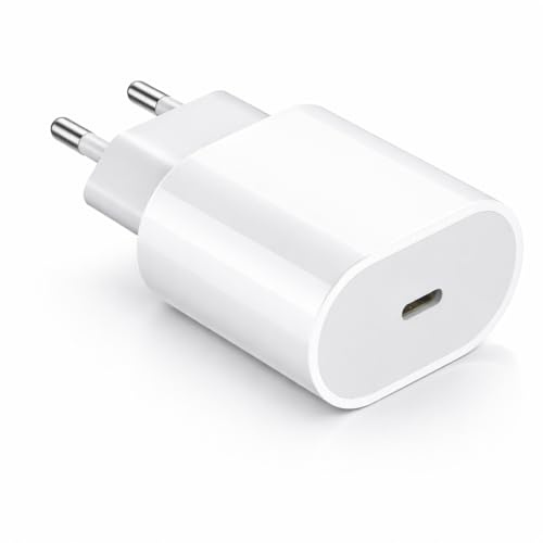 Prise Secteur USB-C 20W Blanc – Adaptateur Charge Rapide Power Delivery (PD) – Compatible pour Galaxy/Redmi/Xperia/Pixel/iPhone 15/14/13/12 – Prise Murale Compact Sécurisé