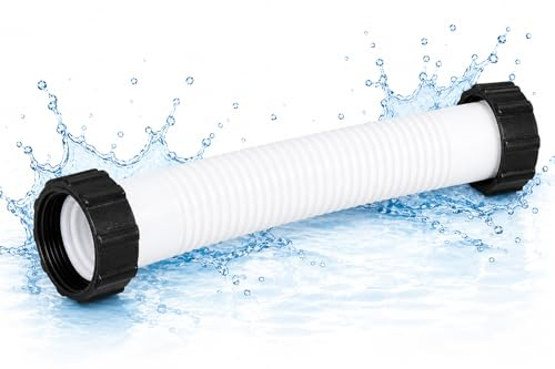 COIL Poolschlauch 38 mm für Für Sandfilteranlage – Flexibler Ersatzschlauch mit Schraubanschlüssen, Universal Poolpumpe, Zubehörschlauch, Weiß (Weiß-40)